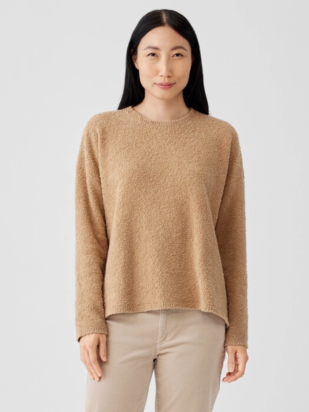 EILEEN FISHER | Organic Cotton Boucle Crewneck Sweater Size S